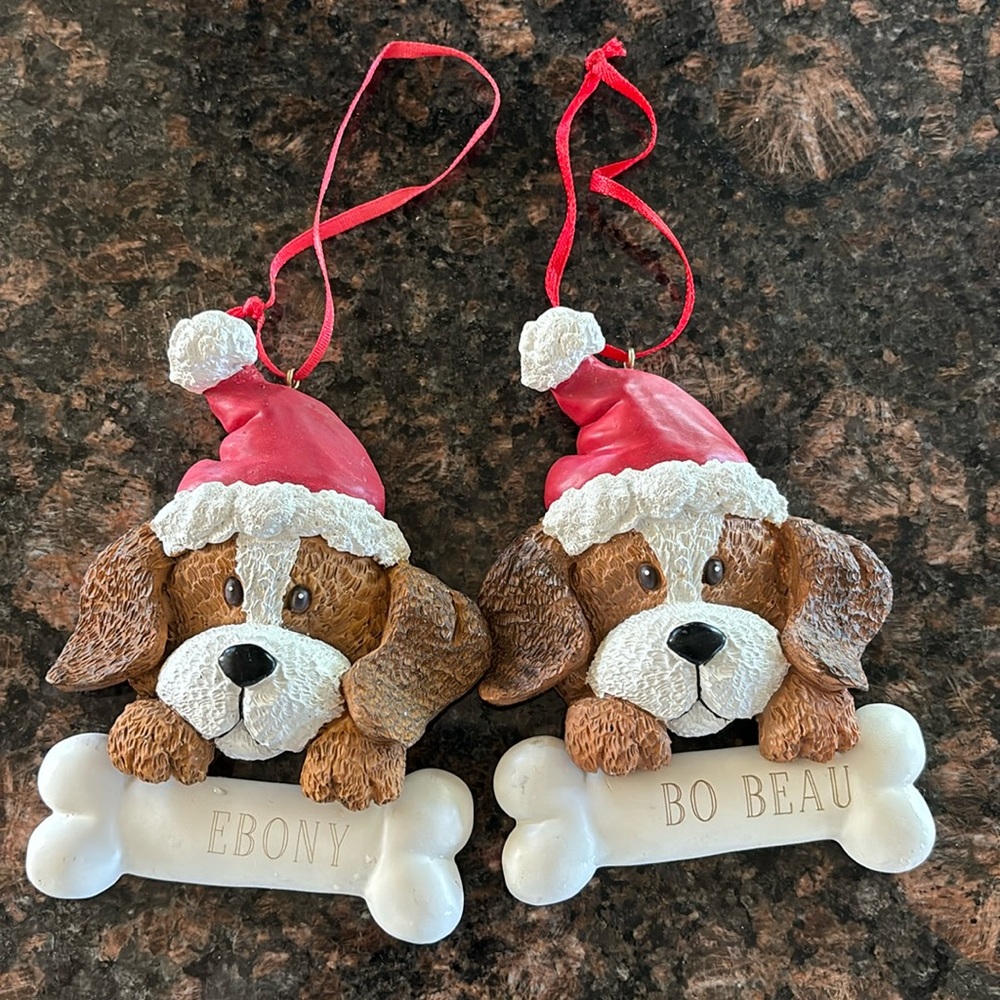Cute dog Xmas ornaments